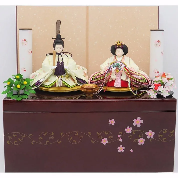 花にしも 京14番親王 刺繍 唐草桜収納飾